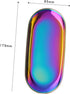 Set 2Pcs 7.04X3.34X0.59 Inches Nail Art Tool Storage Tray Stainless Steel Mini Manicure Plates Nail Pusher Plate