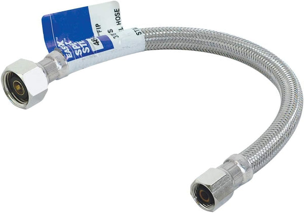 Eastman 72 inch Steel-Flex Braided Faucet Connector, 1/2 Inch FIP x 3/8 Inch Compression