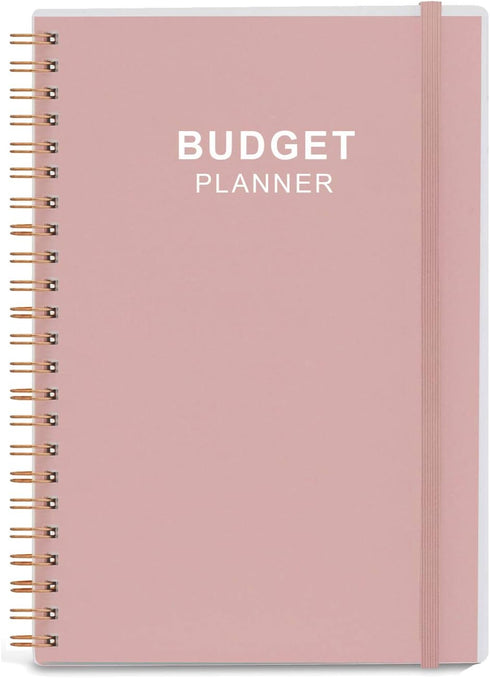 Budget Planner - Monthly Finance Organizer with Expense Tracker Notebook, A5, Rose, 1 Year Use