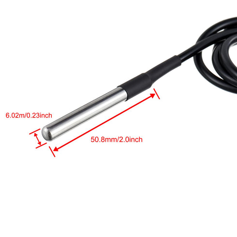 BOJACK DS18B20 1M Package (Pack 2 Temperature Sensor Temperature Probe Stainless Steel Waterproof