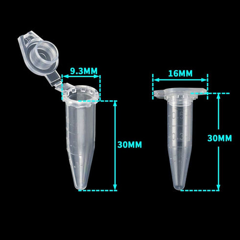 500PCS 0.5ML Clear Plastic Graduated microcentrifuge Test Tubes with Attached Lid,Micro Centrifuge Small Sample Bottle Vials Container with Cap for Lab