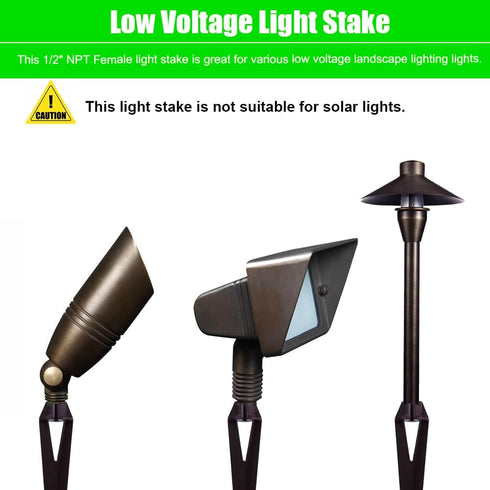 Inground Light Stakes, 8.6 Inch Solid Plastic Spikes, Corrosion Resistant Replacement Spike for Landscape Path Lights