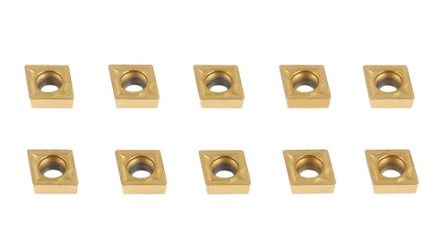 Accusize Industrial Tools CCMT21.51 - Tin Coated Carbide Inserts, 10 Pcs/Box, 2100-1008x10