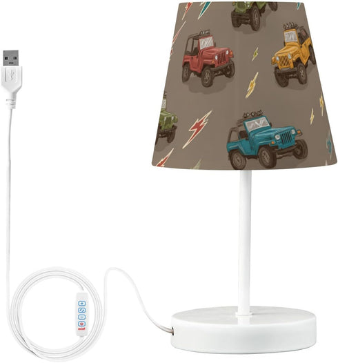 Kcldeci Bedside Table Lamp for Bedroom Jeep and Lighting Bolts Farmhouse Lamps for Living Room Night Light for End
