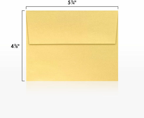 LUXPaper A2 Invitation Envelopes | Peel & Press | Gold Metallic | 4 3/8" x 5 3/4" | 80lb. Text | 50 Qty