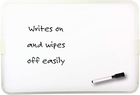 Two-Sided Magnetic Dry Erase Board with Pen, Aluminum Framed, 12" x 17.5", Pack of 3 by Flipside Products