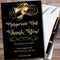 The Card Zoo Golden Glitter Mask Masquerade Ball Personalized Party Thank You Cards