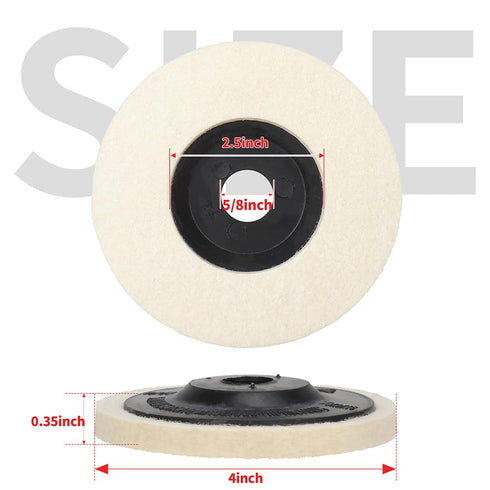 4 Inch Premium Wool Felt Polishing Disc for 5/8 Angle Grinder, Very-Fine Buffing Wheel for Metal Work