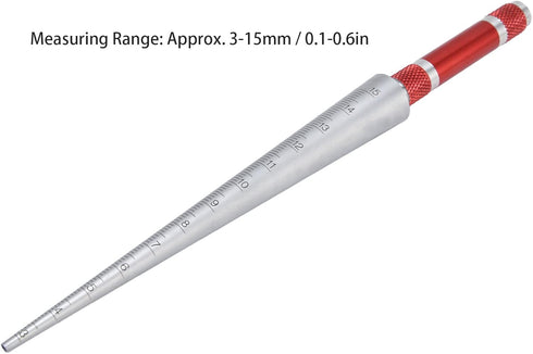 Taper Gauge, 3-15mm Stainless Steel Inner Diameter Scale Caliper, Tapered Ruler for Accurate Feeler Gauge Calibration