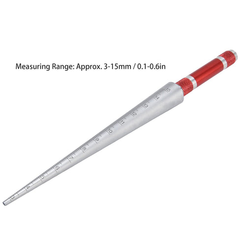 3-15mm Thread Stainless Steel Aperture Gauge, Inner Diameter Conical Ruler Measurement Tool for Plastic Pipes