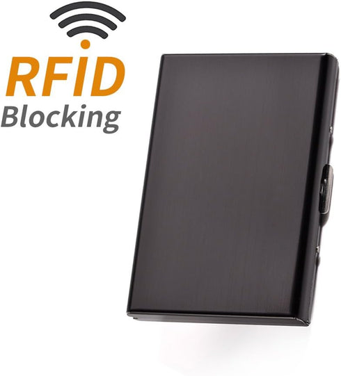 EASTNIGHTS RFID Credit Card Holder, Stainless Steel Wallet for Women and Men, 5PCS Card Slots