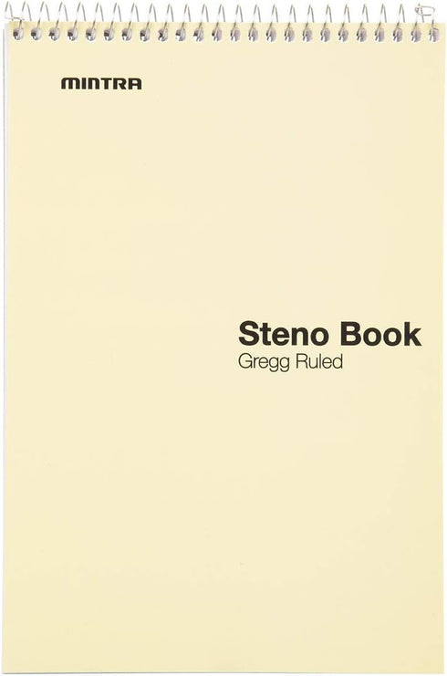Mintra Office Steno Book, Pastel Colors, 4 Pads/Pack, Gregg Ruled, 6inx9in, 70 Sheets