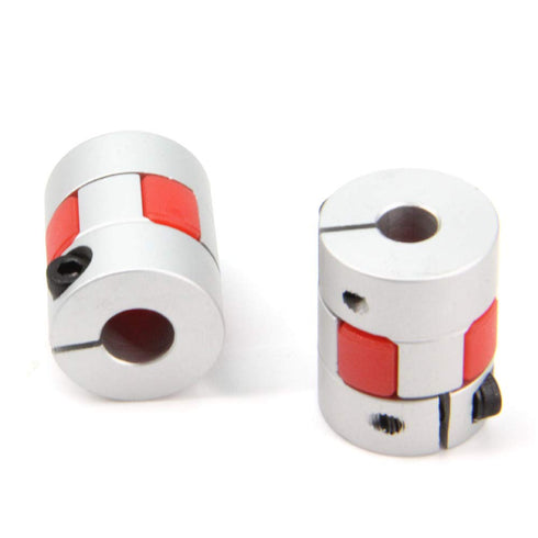 Zeberoxyz 2PCS Aluminium Plum Flexible Shaft Coupling, 6.35mm to 8mm Motor Connector for 3D Printer and CNC Machine