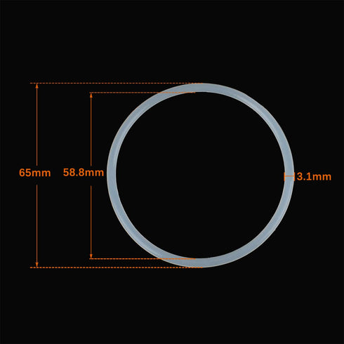 X AUTOHAUX Silicone O-Rings, 65mm OD 58.8mm ID 3.1mm Width VMQ Seal Gasket for Compressor Valves Pipe Repair, White, Pack of 10