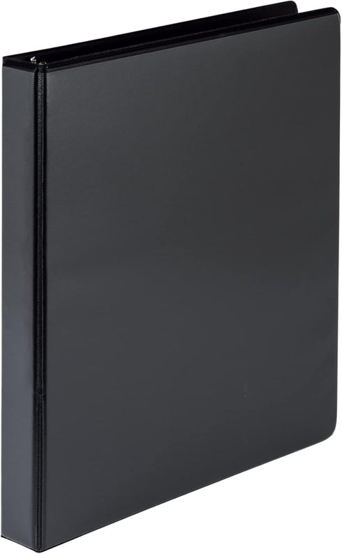 Samsill Economy 1 Inch 3 Ring Binder, Made in The USA, Round Ring Binder, Customizable Cover, Black
