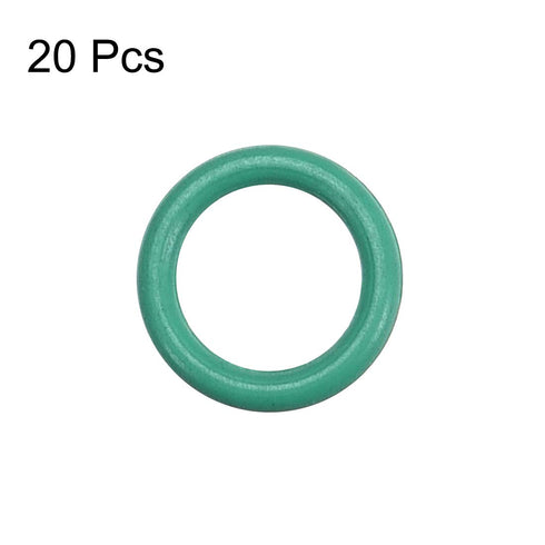 uxcell Fluorine Rubber O-Rings, 6.5mm OD 4.5mm ID 1mm Width FKM Seal Gasket for Machinery Plumbing, Green, Pack of 20