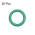 uxcell Fluorine Rubber O-Rings, 6.5mm OD 4.5mm ID 1mm Width FKM Seal Gasket for Machinery Plumbing, Green, Pack of 20