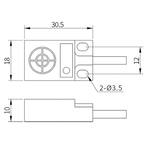 3 Wires PNP NO Proximity Sensor Switch DC12 to 24V Inductive Type Sensor Proximity Switch ABS Shell with Shielded Probe