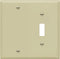 ENERLITES 2-Gang Combination Wall Plate, Blank Device/Toggle Switch, Standard Size, Ivory, Polycarbonate Thermoplastic