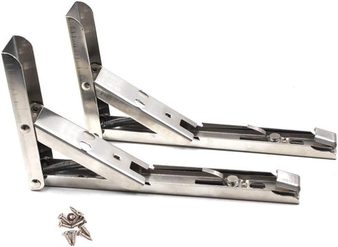 SeeRaphee 8 inch 132lb/60KG, Stainless Steel Heavy Duty Folding Shelf Bracket Corner Brace