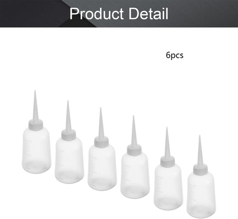 Utoolmart 6pcs Squeeze Bottle - 250ml Plastic Glue Oil Wash Bottles for DIY Label Tattoo