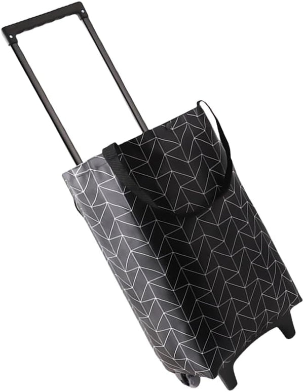 Vdaxvme Sturdy Portable Grocery Cart Bag Spacious Waterproof Shopping Bag with Wheels For