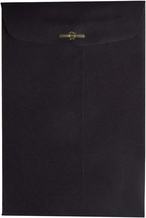 JAM PAPER 6 x 9 Open End Catalog Envelopes, Black with Clasp Closure, 50 Pack