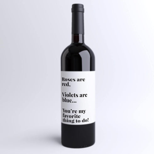 Charming Rose Wine Label for Valentine's Day Gift - Perfect for Your Loved One