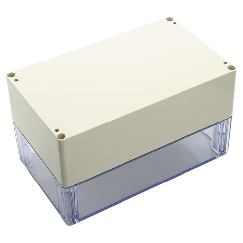 LeMotech IP65 Electrical Enclosure Box, Dustproof Waterproof Junction Box, Grey with Clear Cover, 7.9 x 4.7 x 4.4 inch