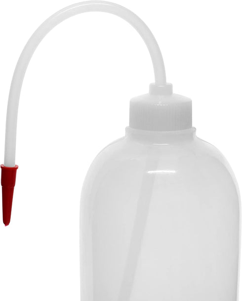 EISCO Wash Bottle, 1000ml - Polyethylene - Translucent, Unbreakable - Screw Cap with Flexible Delivery Tube for Dispensing Liquid - Includes Tube Cap