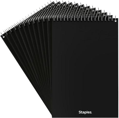 Staples Green Paper Steno Pads, Gregg Ruled, 6" x 9", 12/Pack