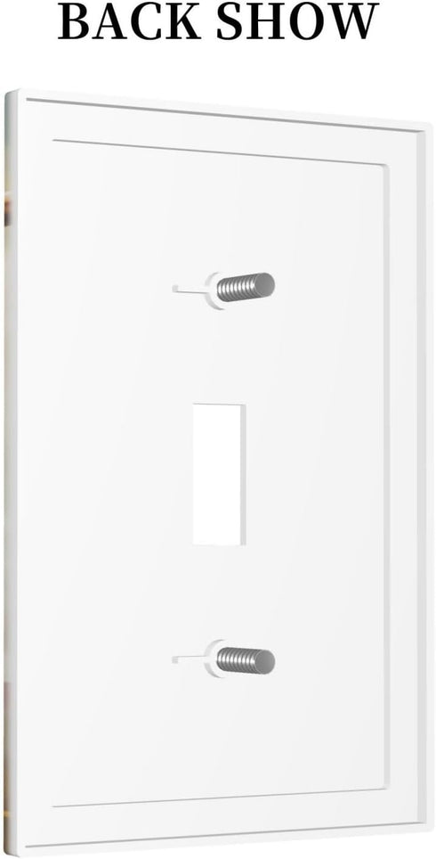 HTSAHKV 3 5 Inch Highland Cow Family Wall Plate Light Switch Cover Single Gang Outlet Faceplate Print Plate Cover X