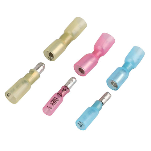 EEEkit 100pcs Heat Shrink Bullet Connectors, Female & Male Bullet Butt Crimp Terminals Assortment Kit for Automotive