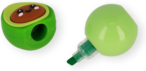 Legami 3 in 1 Highlighter, Pastel Colours - Green, Yellow, Orange, Quick Dry, Avocado Theme