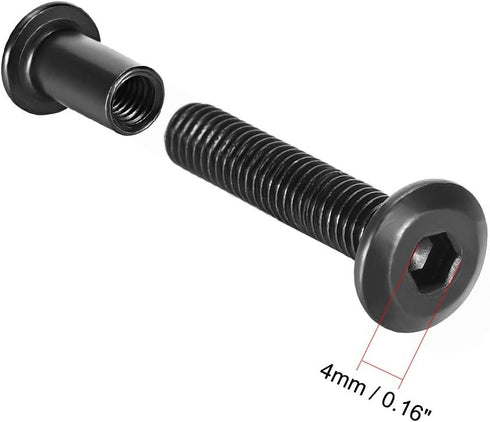 uxcell Screw Post Fit for 5/16"(8mm) Hole Dia Male M6x30mm Binding Bolts Leather Fastener Carbon Steel