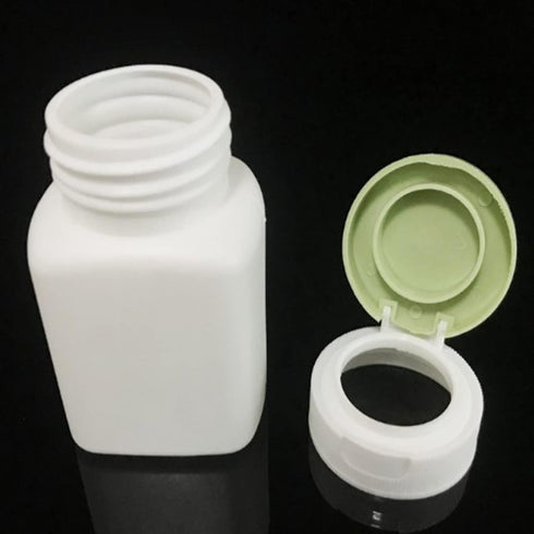 Othmro 6pcs PE Lab Chemical Reagent Bottle, 90ml Wide Mouth Sample Sealing Liquid Storage, White Container Green Cap