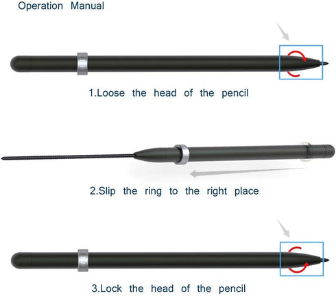 WSD Mechanical Pencils, Magnetic Control Pencil, CNC Machined, Universal 2.0mm Refill, Black