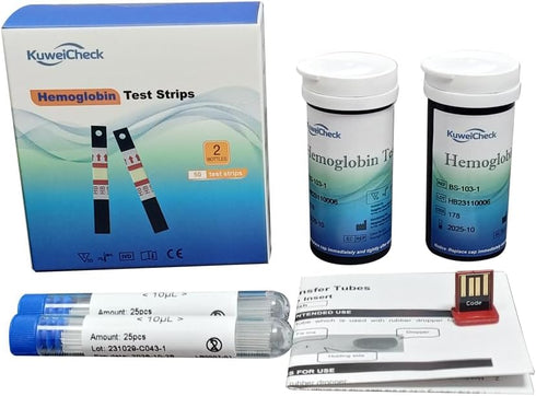 Hemoglobin Strips 50 pcs with 50 Capillary Tubes