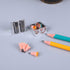 Czhotg 4Pcs 2-Hole Makeup Pencil Sharpen, Manual Double Hole Pencil Sharpener Metal Pencil Sharpeners for Colored