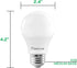 MaxLite A19 LED Bulb, 60W Equivalent, 800 Lumens, Dimmable, 5000K Daylight, E26 Medium Base, 4-Pack