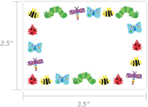 Hygloss Products Bugs Self Adhesive Kids Name Tags, 3.5 x 2.5 Inch, 36 Pack