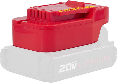 1x Adapter Fits Bauer 20v MAX Cordless Tools Compatible with Porter Cable 20 MAX Lithium Batteries, RED