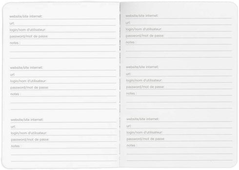 Blueline Password Notebook, Flexible Cover, Black, 5" x 3.5", 64 Pages (A007.81) by Rediform
