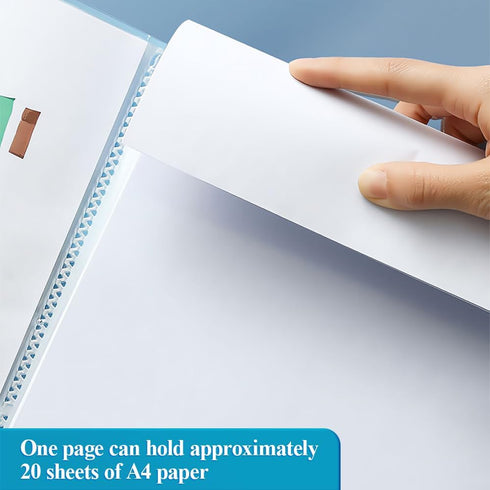 M&G 60 Pocket Binder with Plastic Sleeves, A4 Portfolio Folder with Clear Sheet Protectors for Artwork Office (Green)