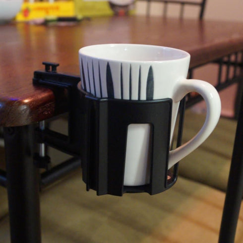 Original Large Desk Cup Holder Clamp - Anti-Spill Cup Holder Mount for Table, Office & Gaming Setup, Multi-Directional
