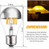 Half Chrome Light Bulb, 6W (60 Watt Equivalent), Dimmable Silver Tipped, A19 Decorative LED Bulb, 2 Pack