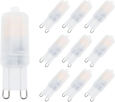 G9 LED Light Bulb 2W, 20-25W Halogen Equivalent, 2700K Warm White, Bi-pin G9 Base, Non-dimmable (Pack of 10)