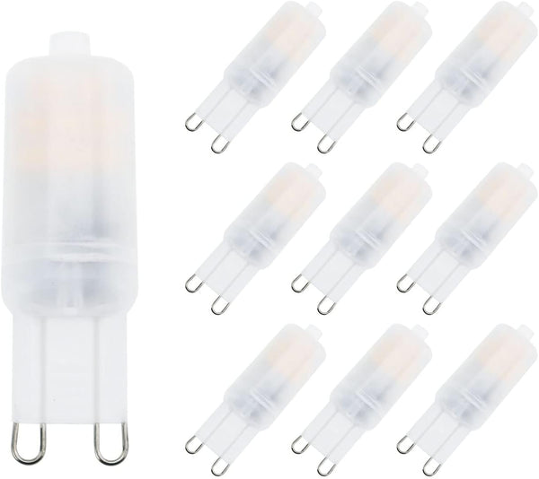 G9 LED Light Bulb 2W, 20-25W Halogen Equivalent, 2700K Warm White, Bi-pin G9 Base, Non-dimmable (Pack of 10)