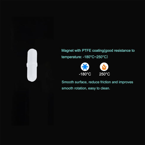 MECCANIXITY Magnetic Stirrer Mixer Stir Bar Rod, 25mm(1") x 7mm with Ring Shape PTFE Coating Magnet, White, 5Pcs