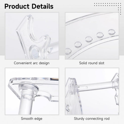 Deskium Set 10 6 Acrylic Pen Stand - Pieces With Slots For Desk, Makeup Brushes, Stationery